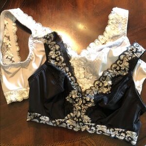 Breezies BOGO Black and gray Lace Bralettes